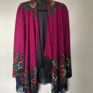 Beautiful Floral Fringe Blazer Layering Piece